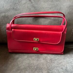 Vintage 50’s-60’s Elegant Red Leather‎ Handbag